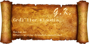 Gröller Klaudia névjegykártya
